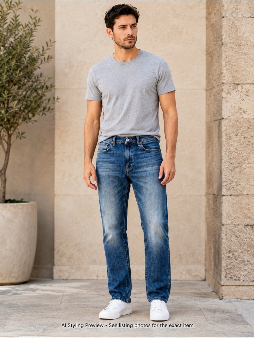 Fidelity Jimmy Men’s 38W Blue Stretch Straight Leg Jeans 29.5” Inseam